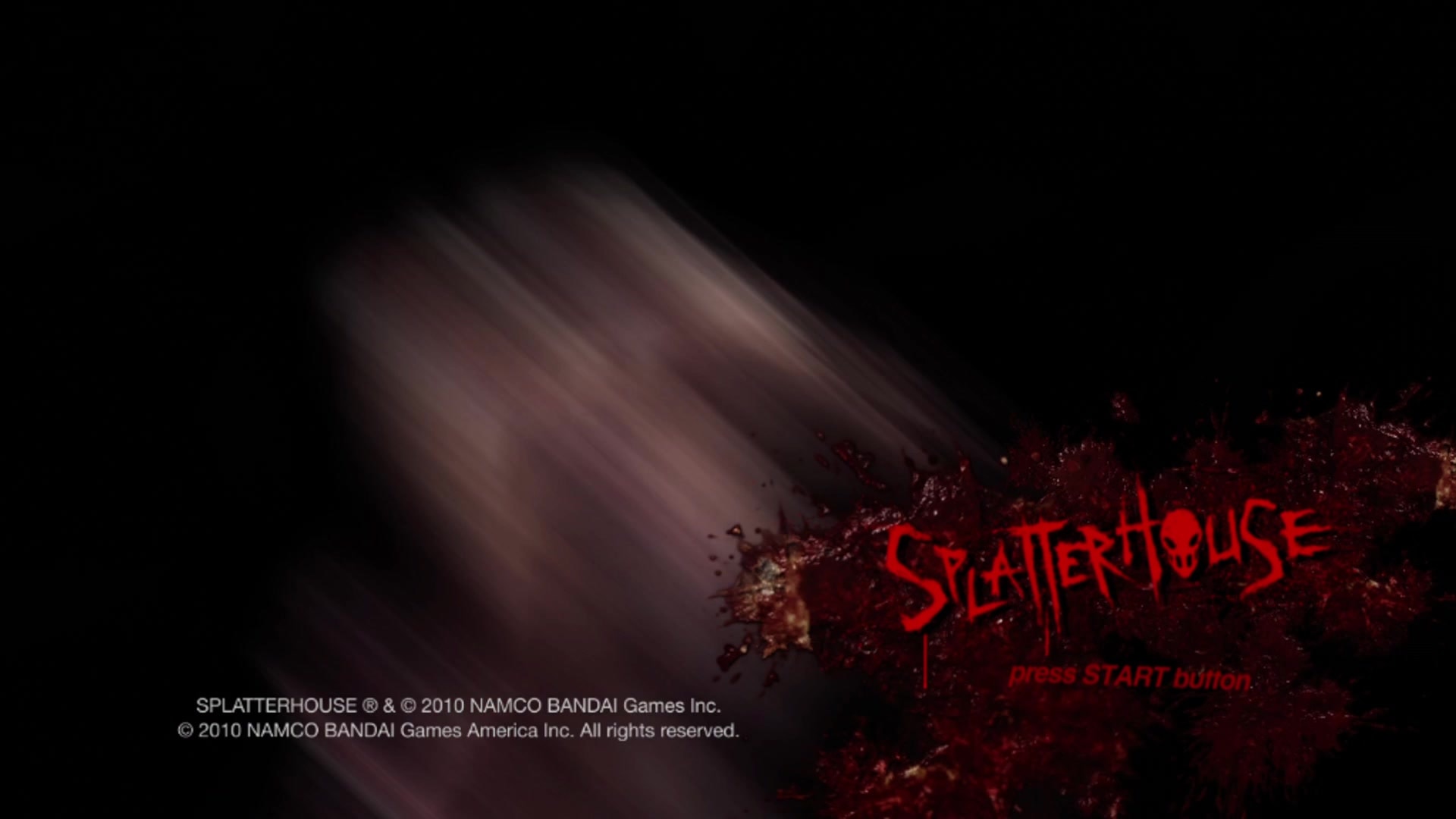 Splatterhouse title screen for Xbox 360